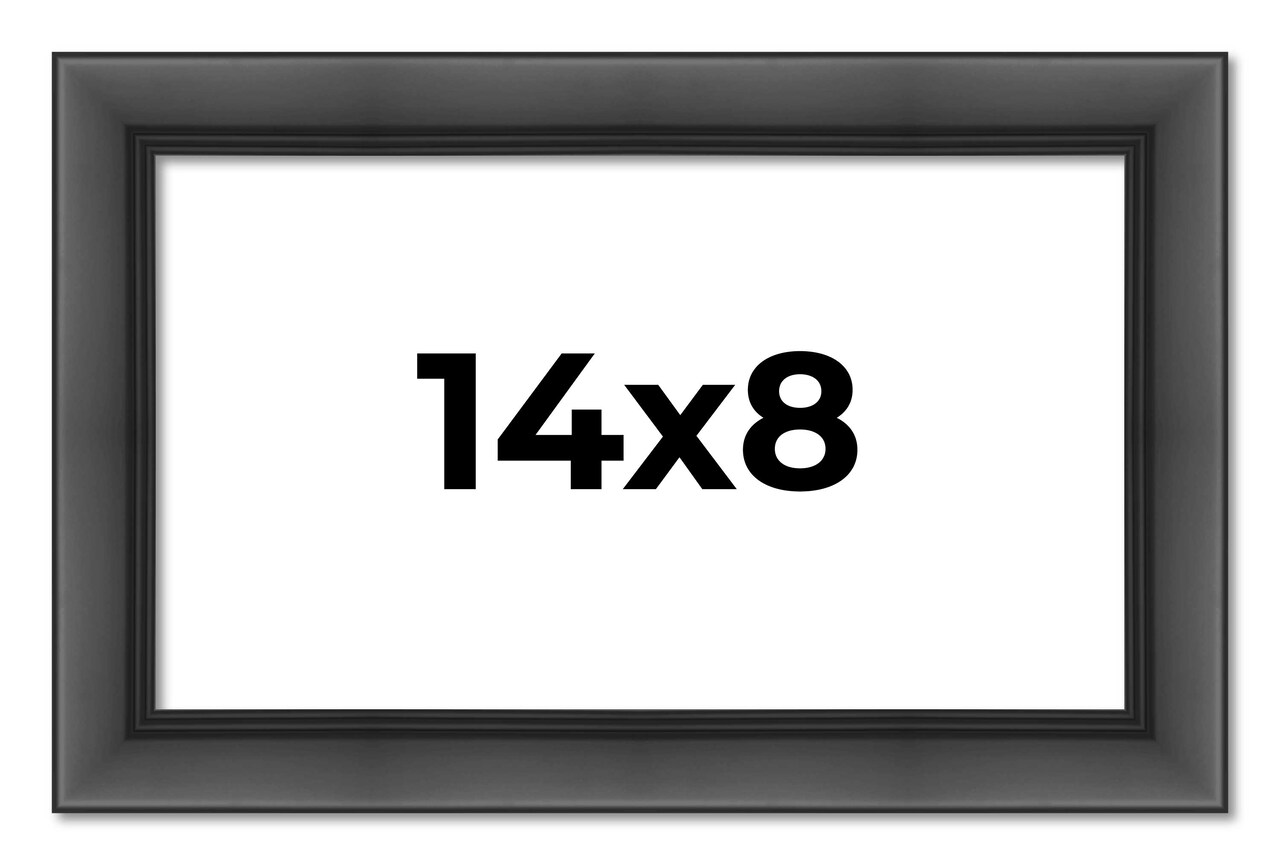 Photo Size Refined Black Picture Frame - UV Acrylic, Foam Board Backing, Hanging Hardware